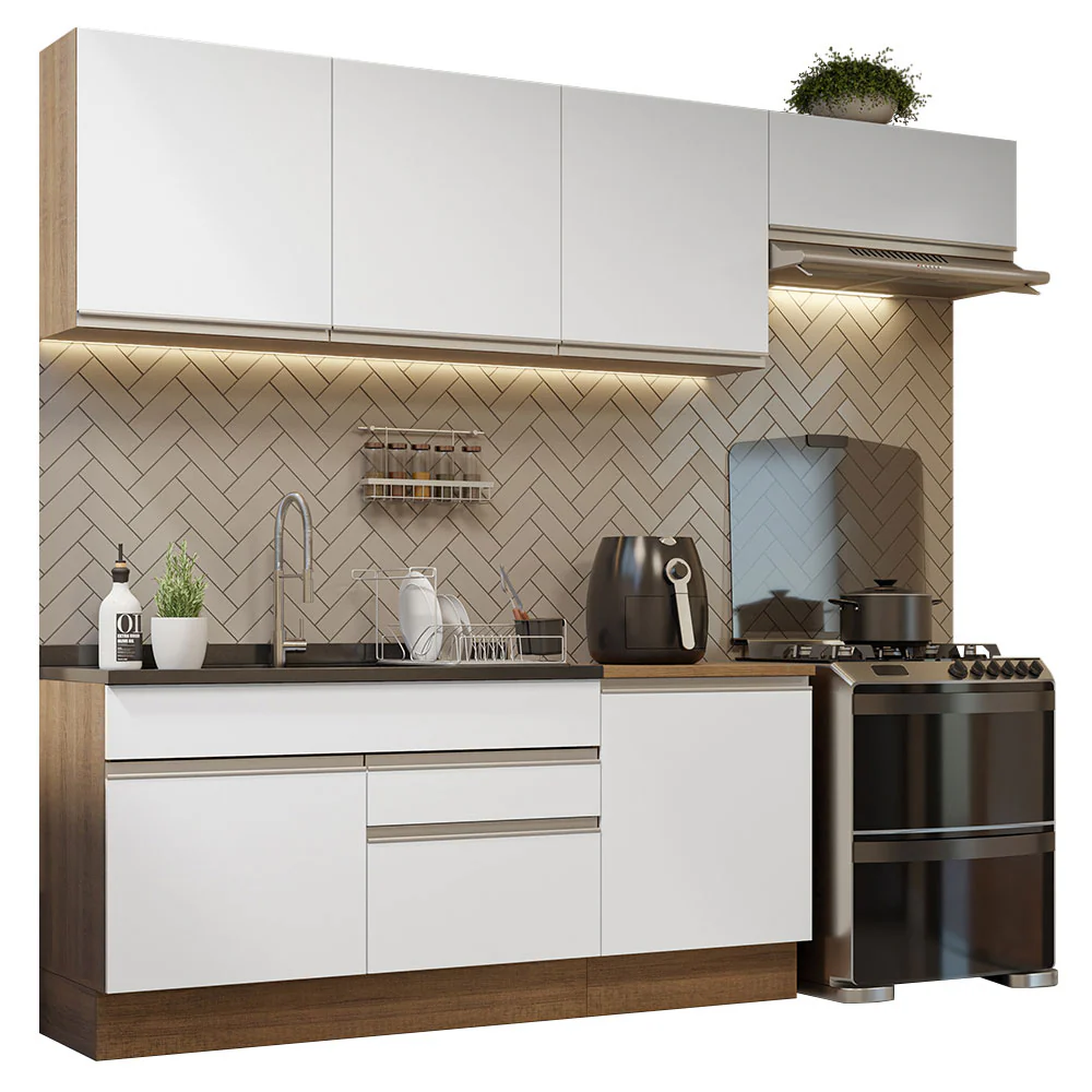 Armário de Cozinha Completa 260cm Rustic/Branco Glamy Madesa 03 - Image 2