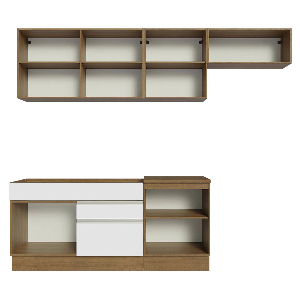 Armário de Cozinha Completa 260cm Rustic/Branco Glamy Madesa 03 - Image 6
