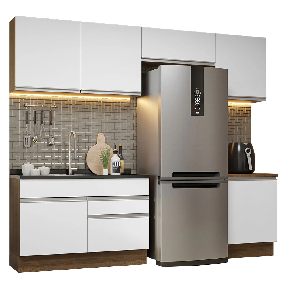 Armário de Cozinha Completa 260cm Rustic/Branco Glamy Madesa 05 - Image 2