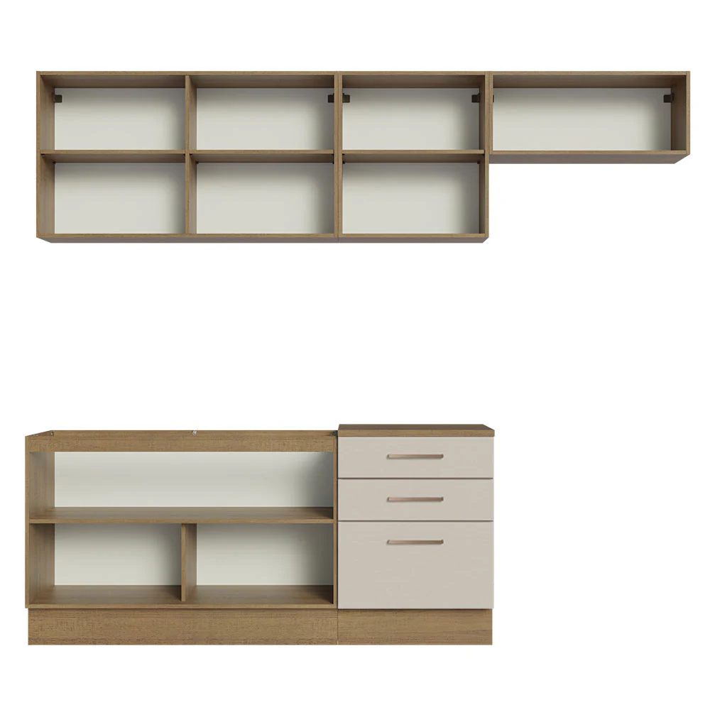Armário de Cozinha Completa 260cm Rustic/Crema Agata Madesa 02 - Image 11