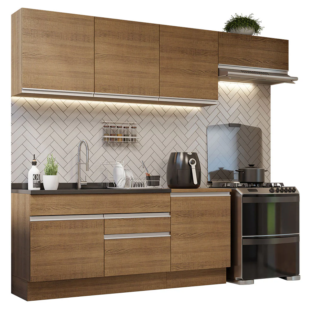Armário de Cozinha Completa 260cm Rustic Glamy Madesa 03 - Image 2