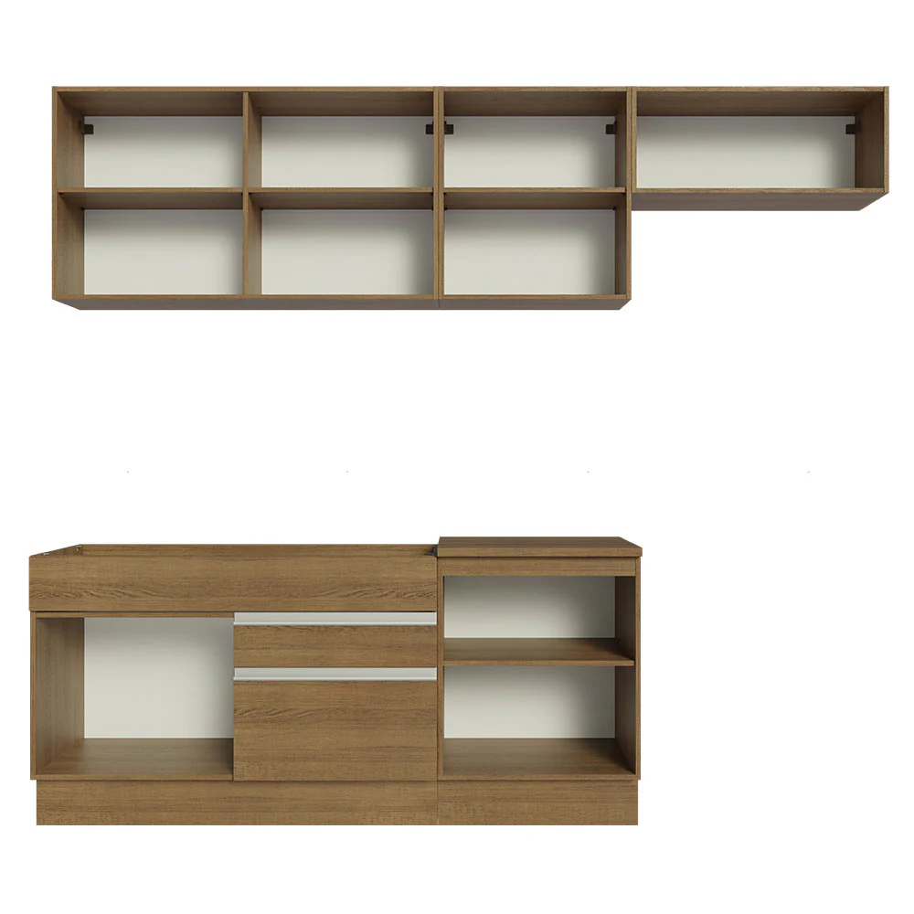 Armário de Cozinha Completa 260cm Rustic Glamy Madesa 03 - Image 6