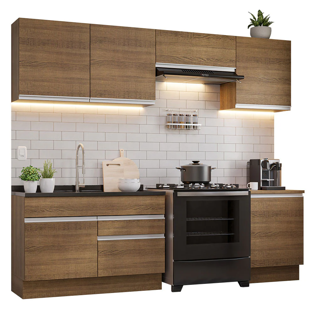 Armário de Cozinha Completa 260cm Rustic Glamy Madesa 04 - Image 2