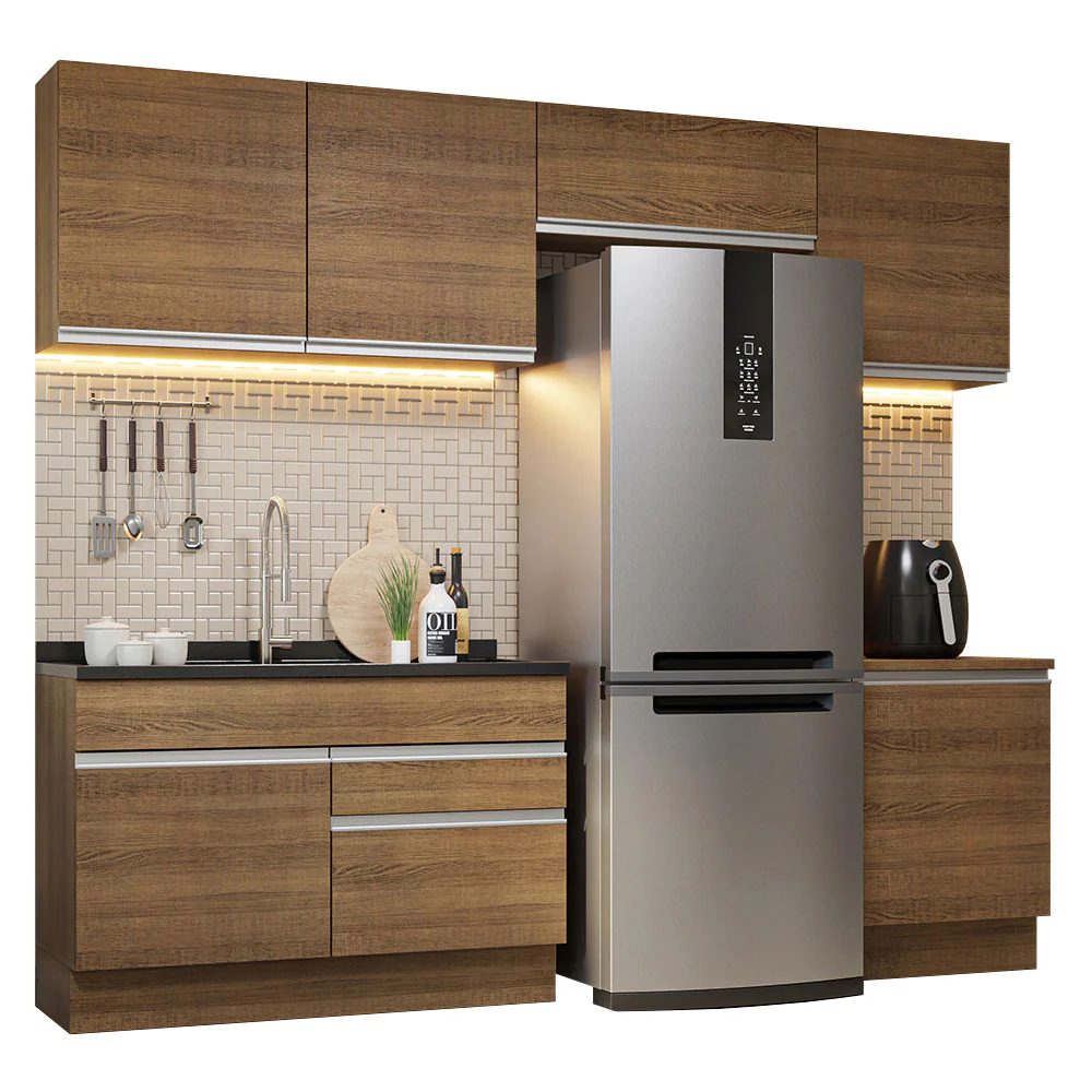 Armário de Cozinha Completa 260cm Rustic Glamy Madesa 05 - Image 2