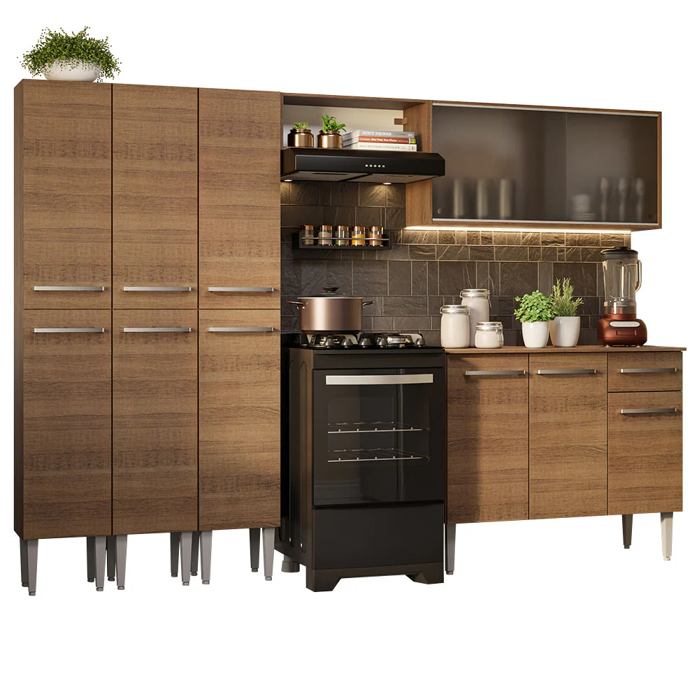 Armário de Cozinha Completa 261cm Rustic Emilly Madesa 03 - Image 2