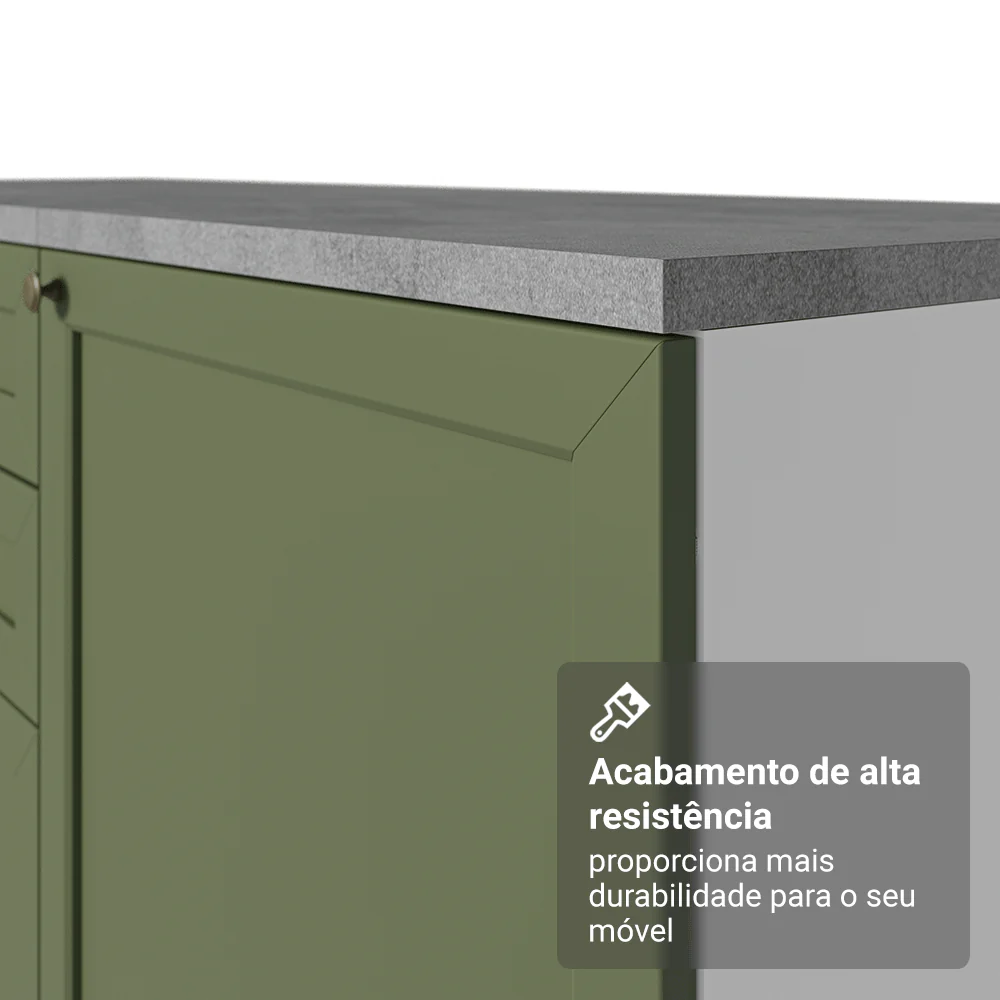 Armário de Cozinha Completa 270 cm Branco/Verde Vik Madesa 01 - Image 9