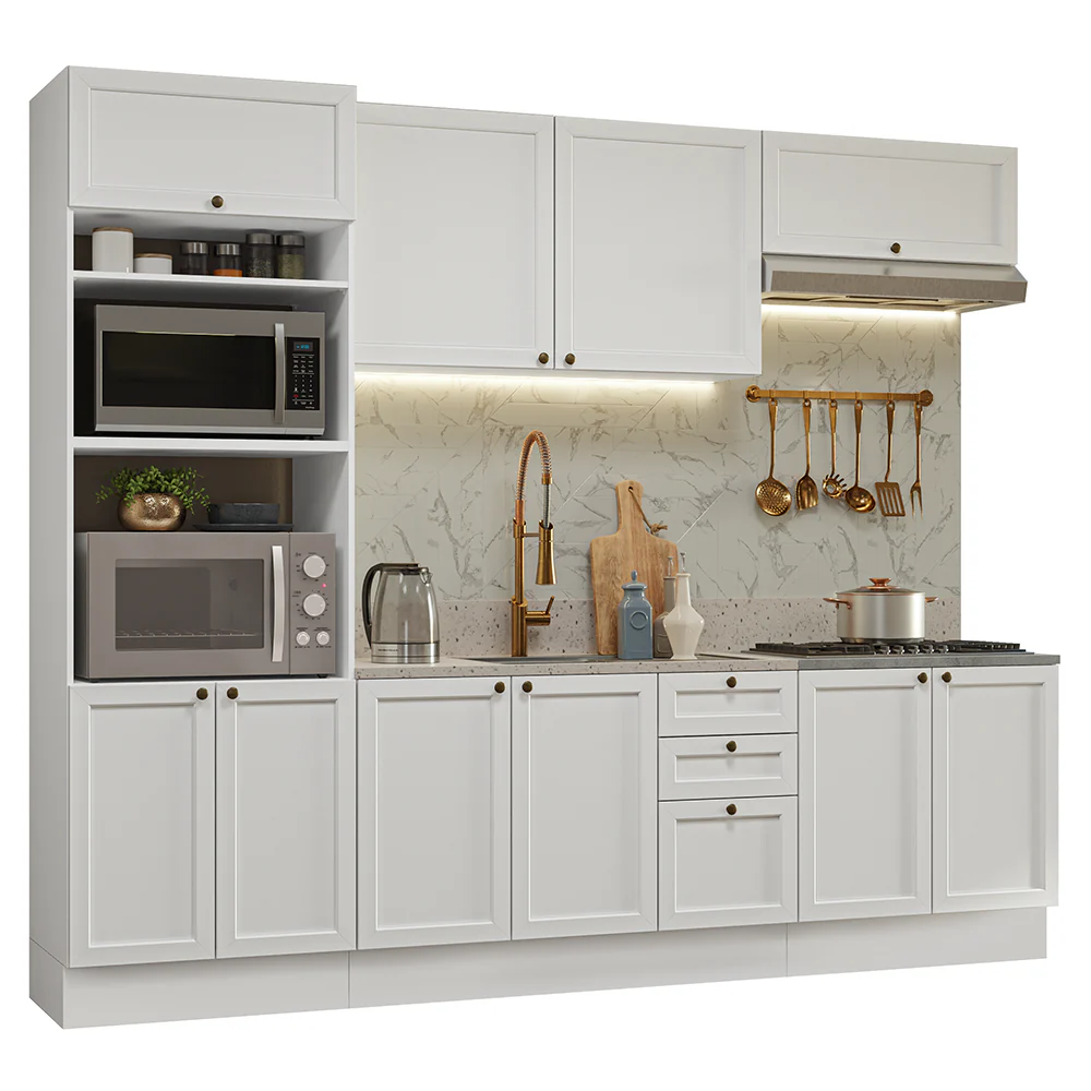 Armário de Cozinha Completa 270 cm Branco Vik Madesa 01 - Image 2