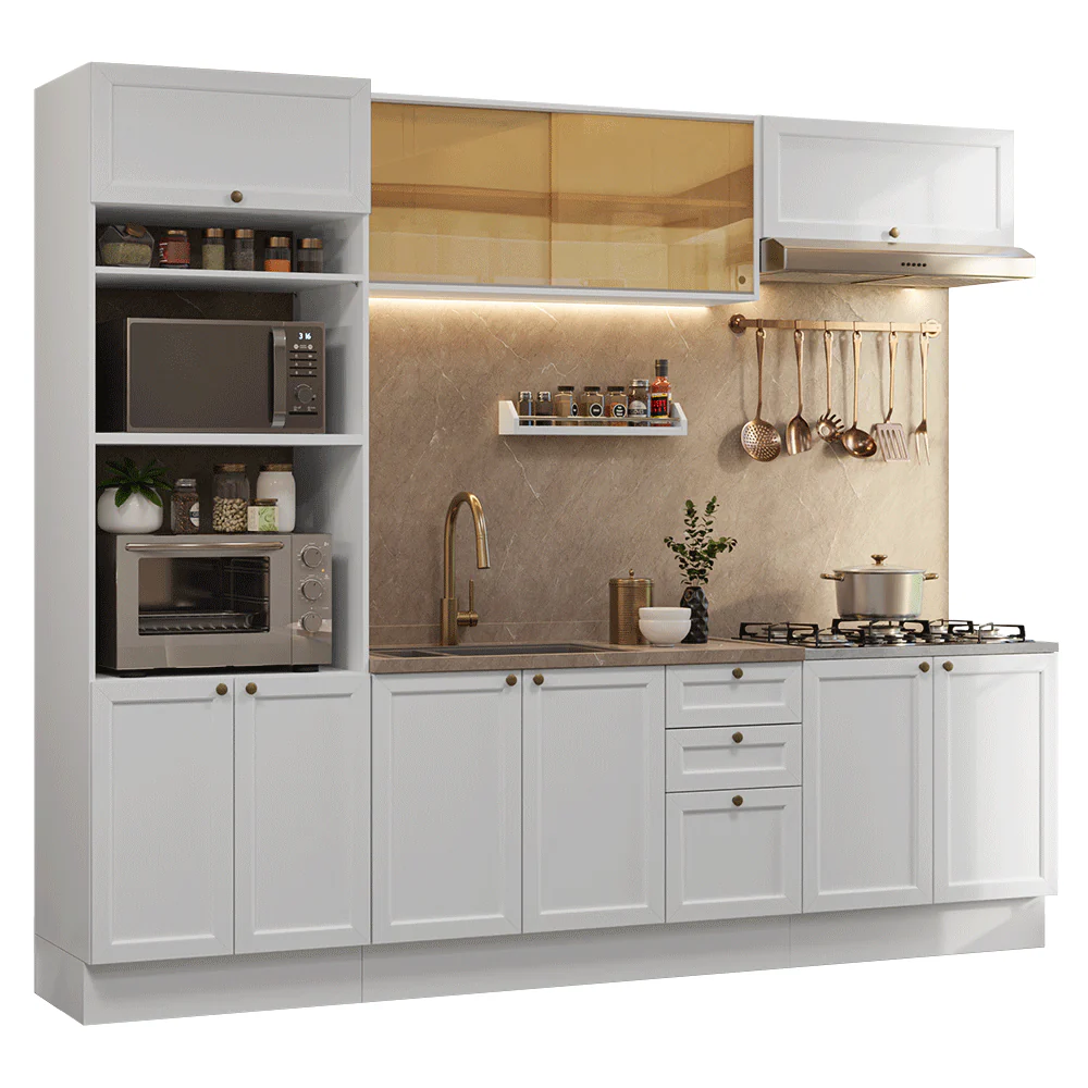 Armário de Cozinha Completa 270 cm Branco Vik Madesa 02 - Image 2