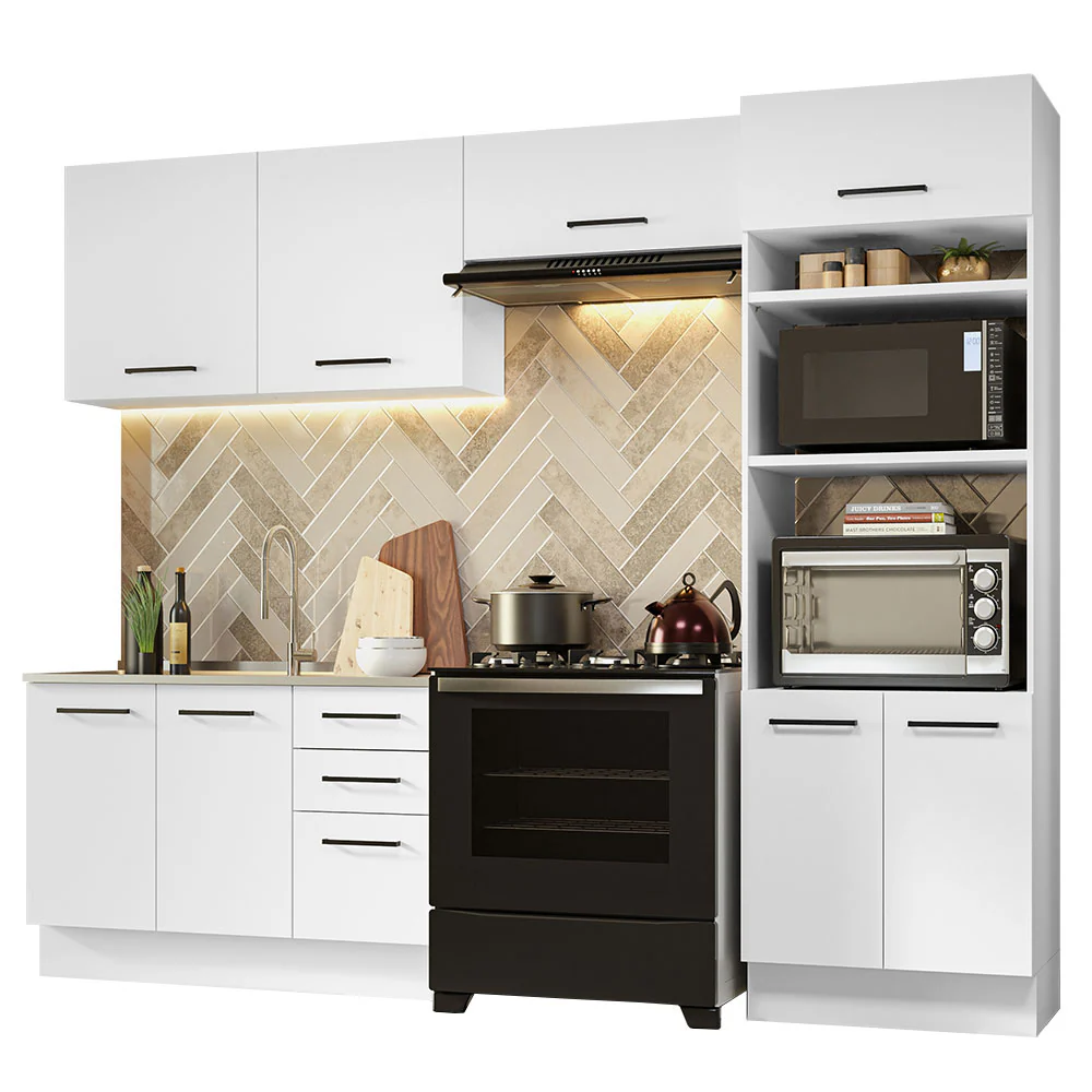 Armário de  Cozinha Completa 270cm Branco Agata Madesa 08 - Image 2
