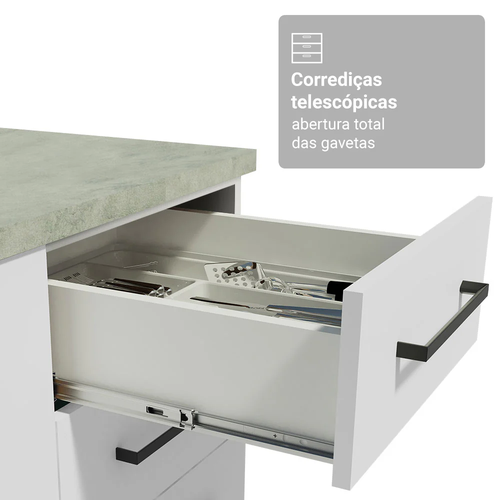 Armário de Cozinha Completa 270cm Branco Agata Madesa 11 - Image 7