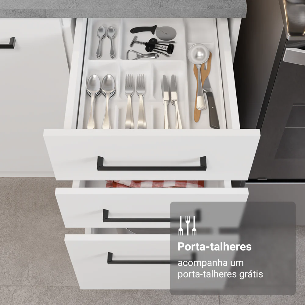 Armário de Cozinha Completa 270cm Branco Agata Madesa 11 - Image 8