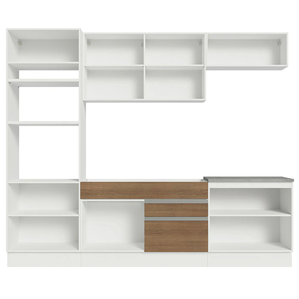Armário de Cozinha Completa 270cm Branco/Rustic Glamy Madesa 13 - Image 11