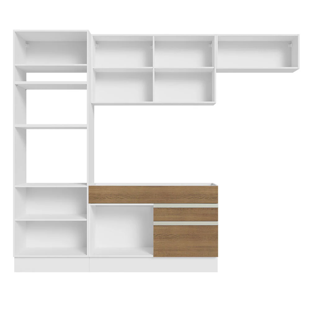 Armário de Cozinha Completa 270cm Branco/Rustic Glamy Madesa 15 - Image 11