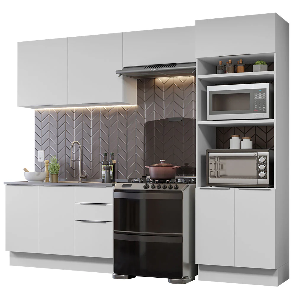 Armário de Cozinha Completa 270cm Branco Stella Madesa 05 - Image 2