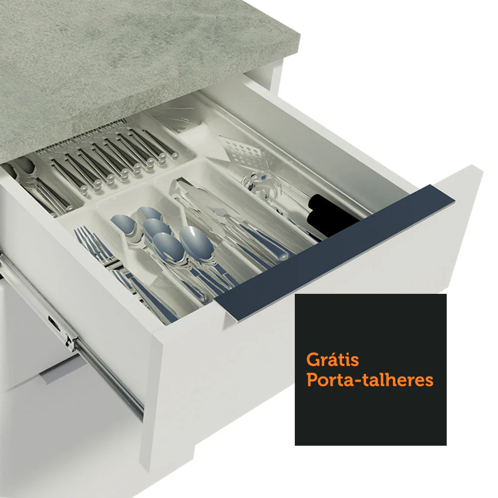Armário de Cozinha Completa 270cm Branco Stella Madesa 06 - Image 8