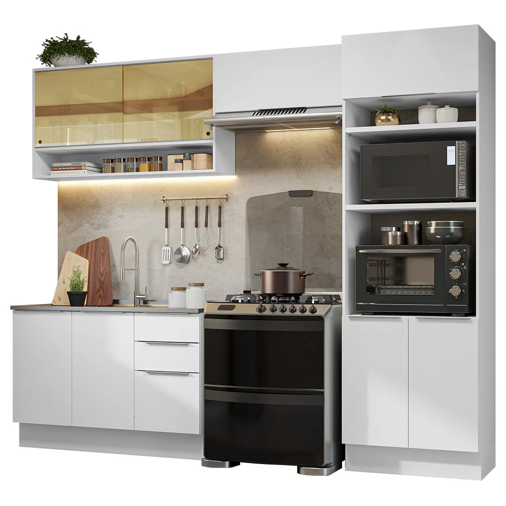 Armário de Cozinha Completa 270cm Branco Stella Madesa 07 - Image 2