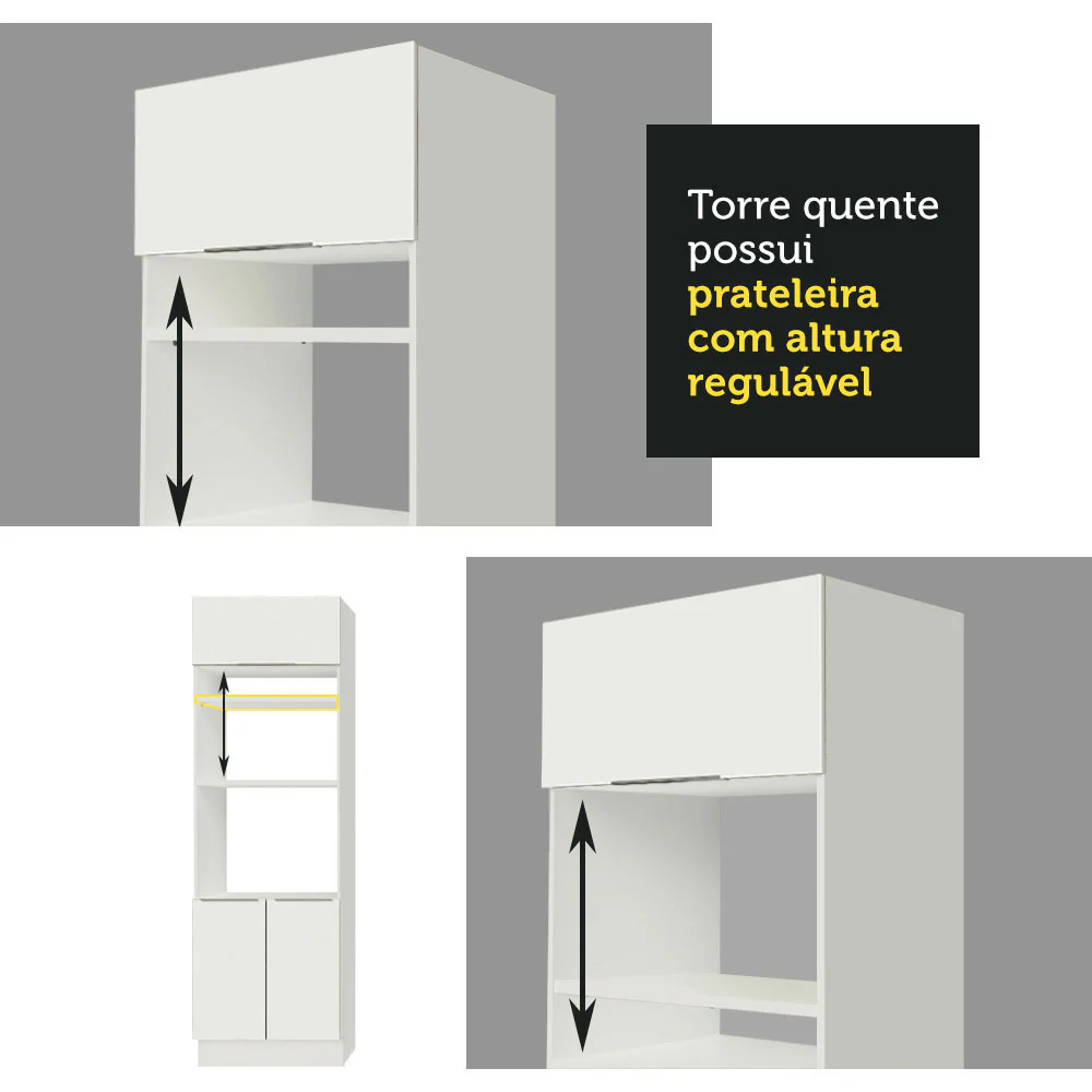 Armário de Cozinha Completa 270cm Branco Stella Madesa 08 - Image 8