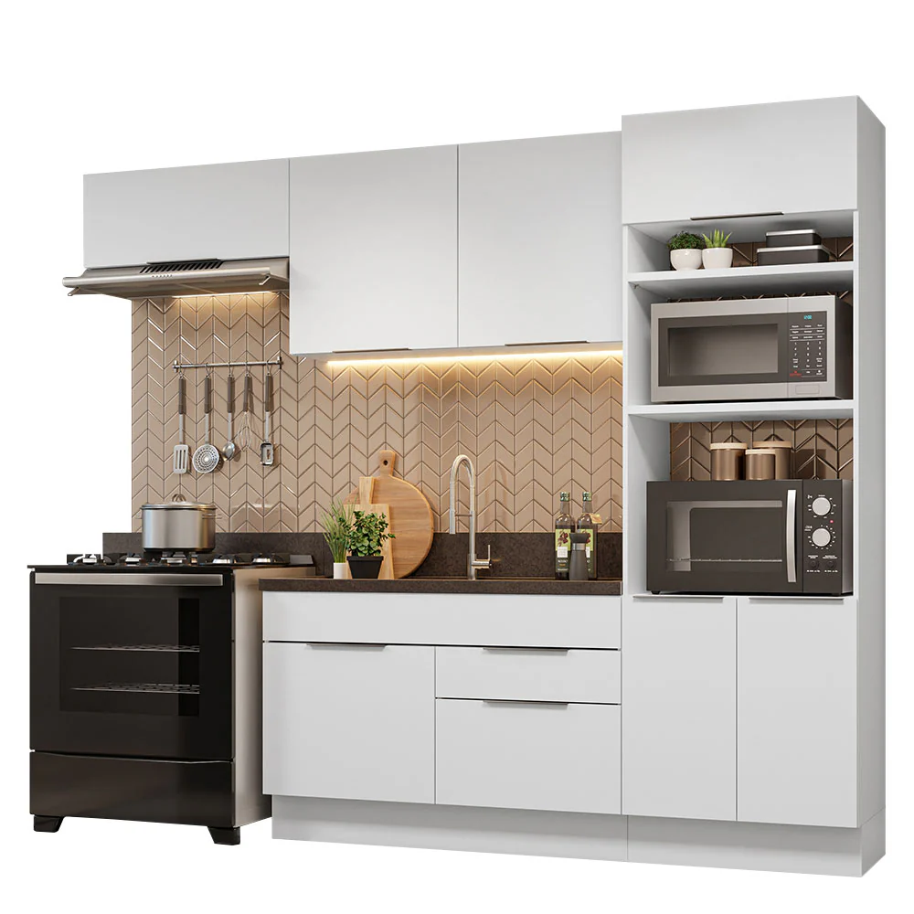 Armário de Cozinha Completa 270cm Branco Stella Madesa 10 - Image 2