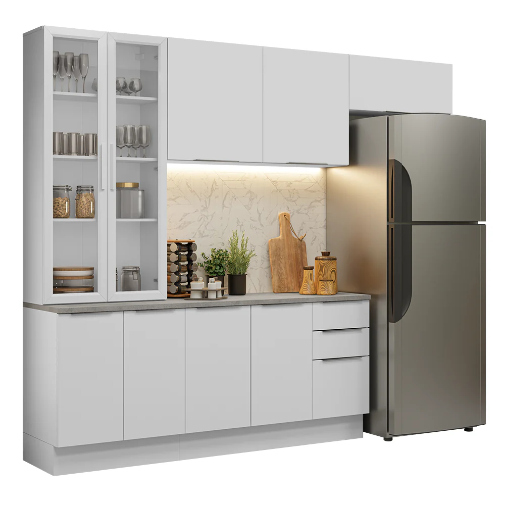 Armário de Cozinha Completa 270cm Branco Stella Madesa 11 - Image 2