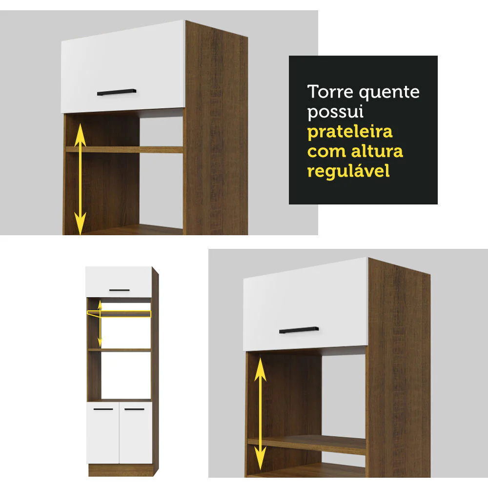 Armário de  Cozinha Completa 270cm Rustic/Branco Agata Madesa 07 - Image 9
