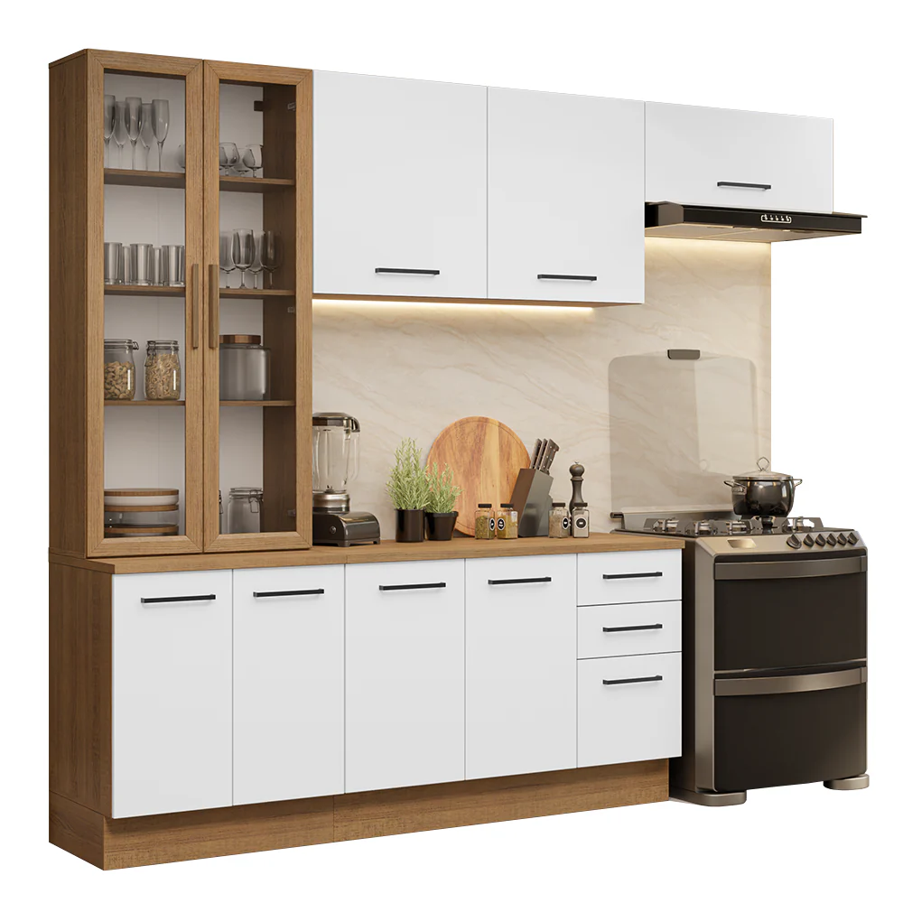 Armário de Cozinha Completa 270cm Rustic/Branco Agata Madesa 11 - Image 2