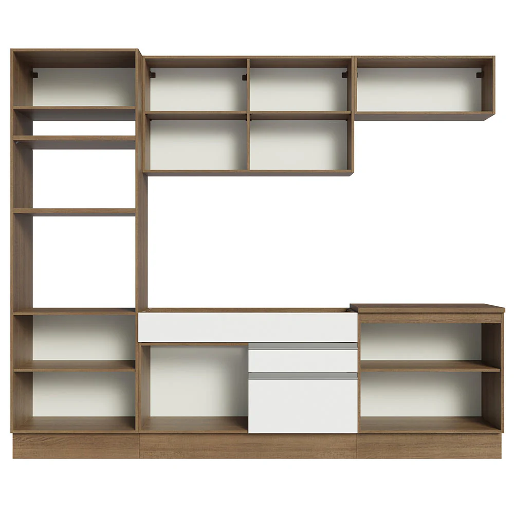 Armário de Cozinha Completa 270cm Rustic/Branco Glamy Madesa 13 - Image 11