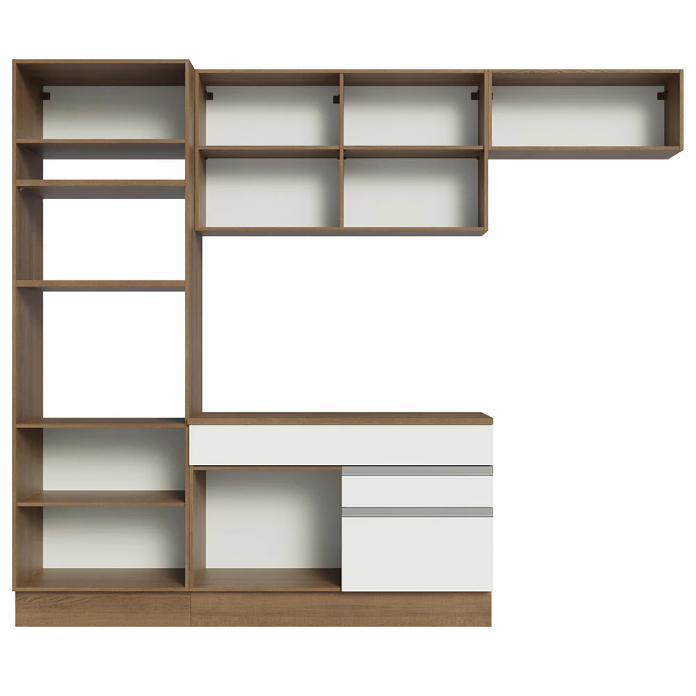 Armário de Cozinha Completa 270cm Rustic/Branco Glamy Madesa 14 - Image 11