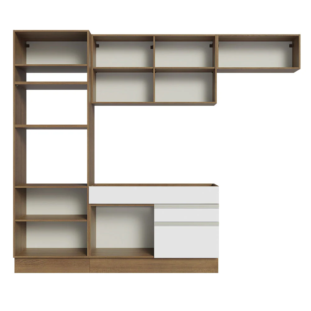 Armário de Cozinha Completa 270cm Rustic/Branco Glamy Madesa 15 - Image 11