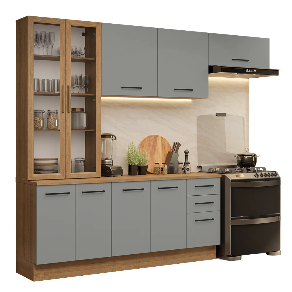 Armário de Cozinha Completa 270cm Rustic/Cinza Agata Madesa 11 - Image 2
