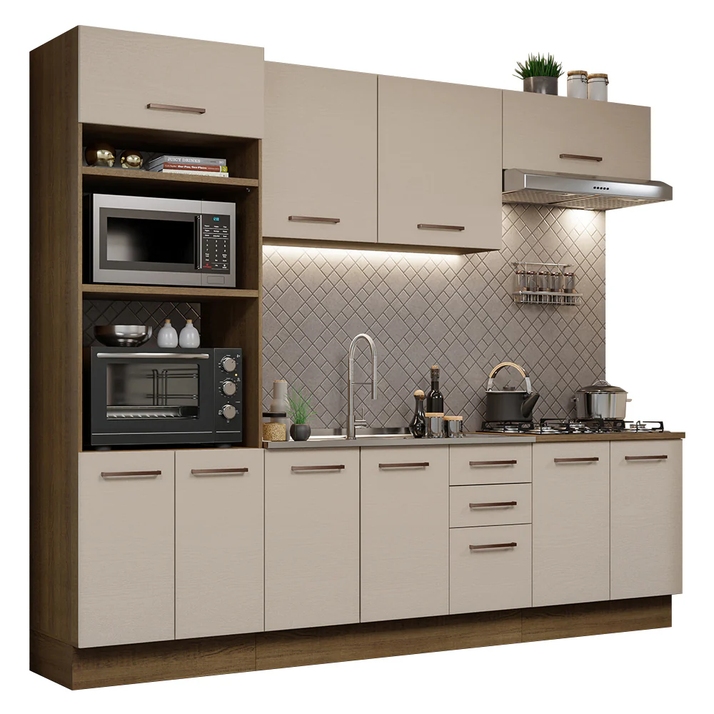 Armário de Cozinha Completa 270cm Rustic/Crema Agata Madesa 01 - Image 2