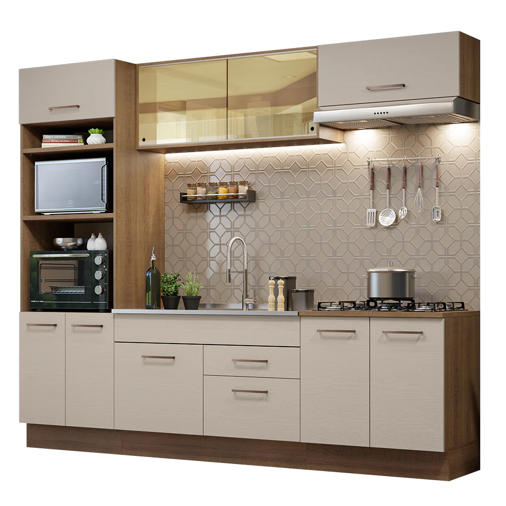 Armário de Cozinha Completa 270cm Rustic/Crema Agata Madesa 03 - Image 2