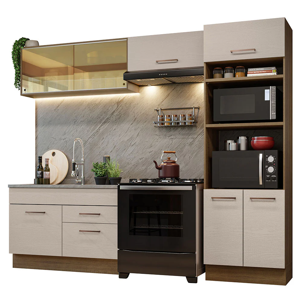 Armário de Cozinha Completa 270cm Rustic/Crema Agata Madesa 05 - Image 2