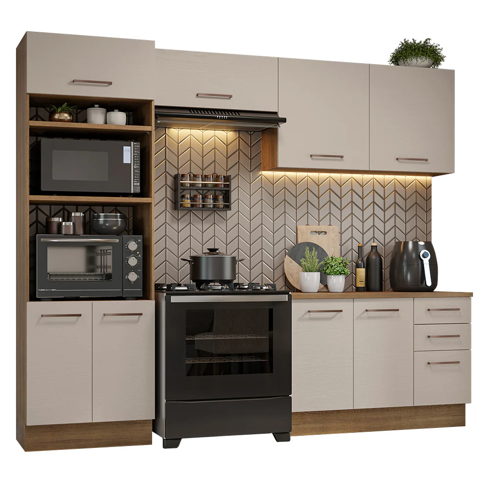 Armário de Cozinha Completa 270cm Rustic/Crema Agata Madesa 07 - Image 2