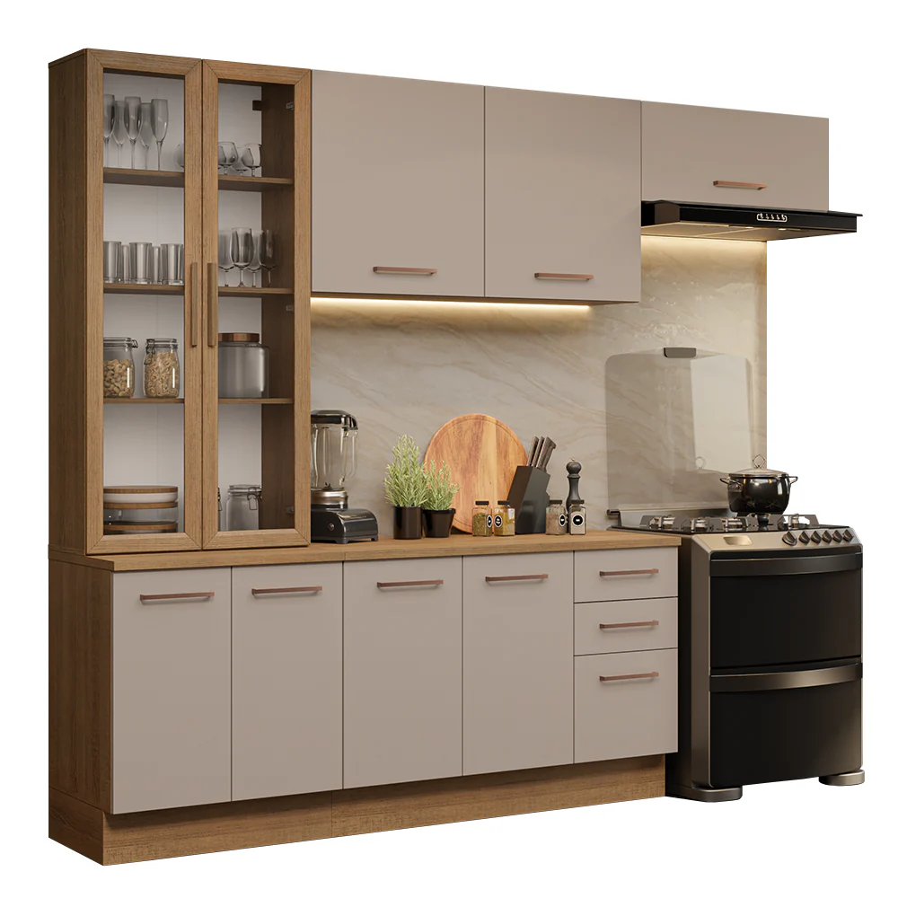 Armário de Cozinha Completa 270cm Rustic/Crema Agata Madesa 11 - Image 2