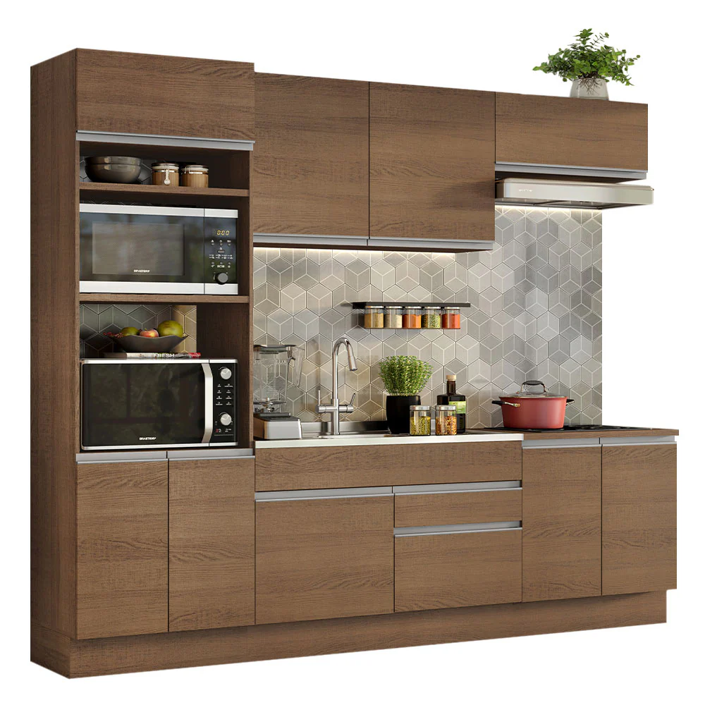 Armário de Cozinha Completa 270cm Rustic Glamy Madesa 13 - Image 2