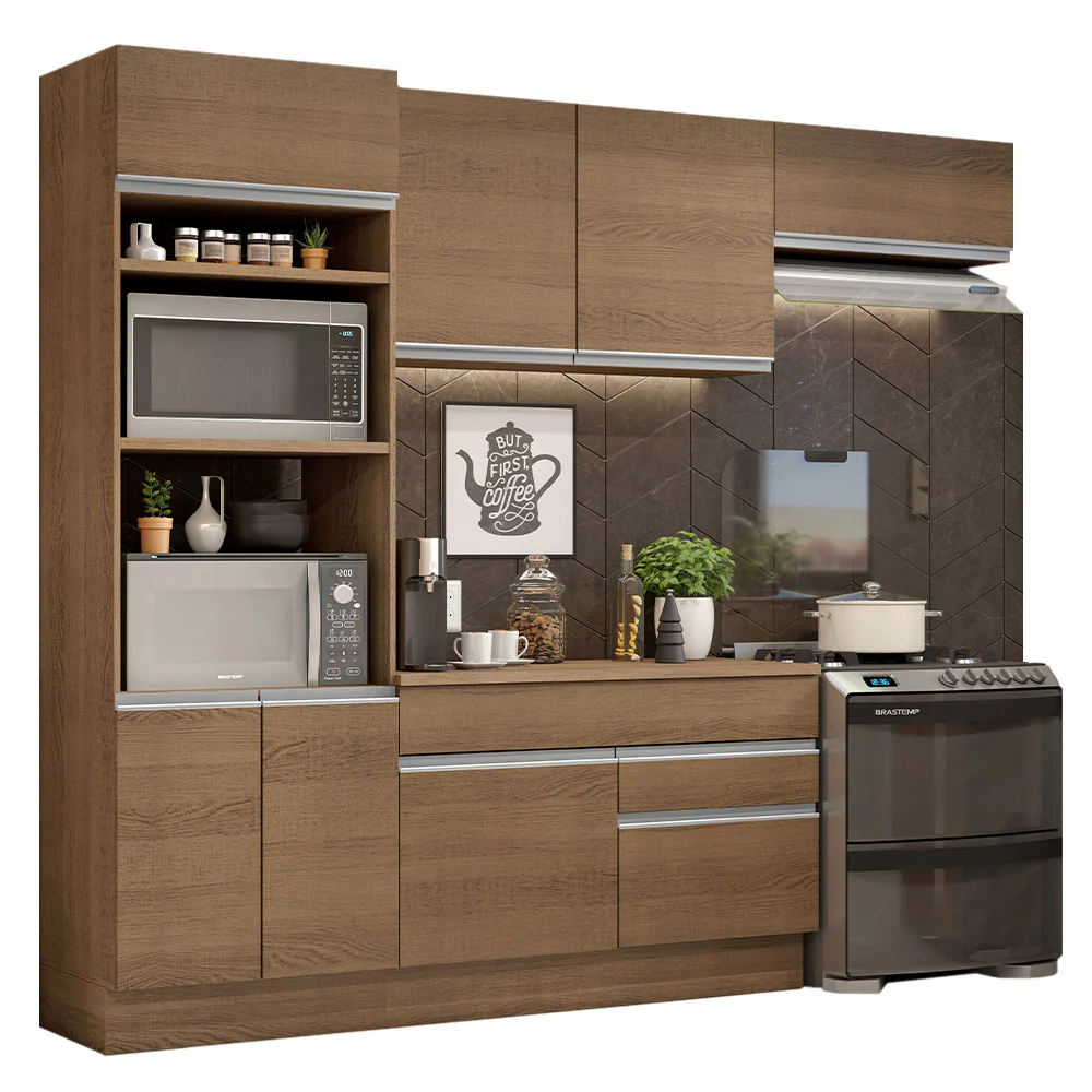 Armário de Cozinha Completa 270cm Rustic Glamy Madesa 14 - Image 2