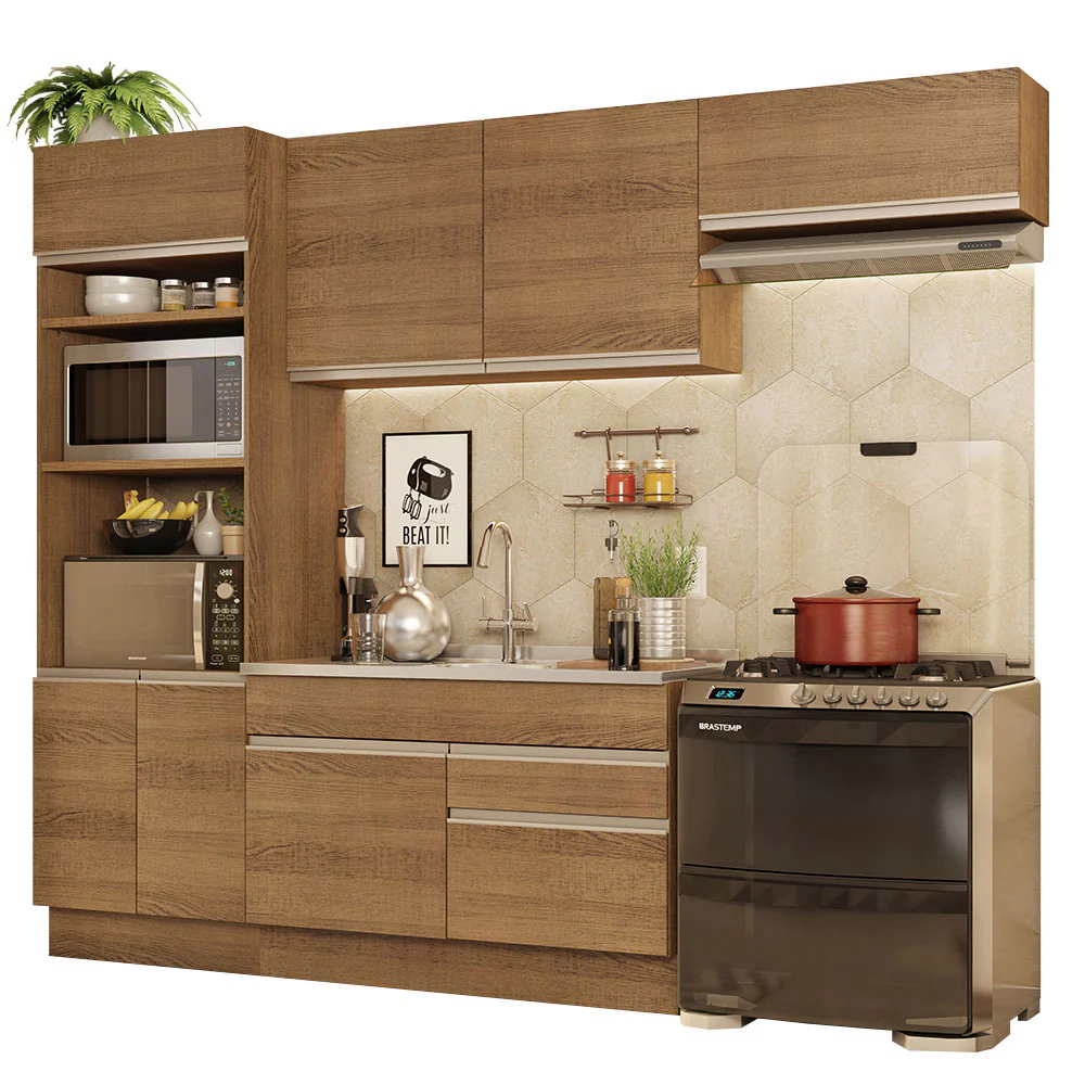 Armário de Cozinha Completa 270cm Rustic Glamy Madesa 15 - Image 2