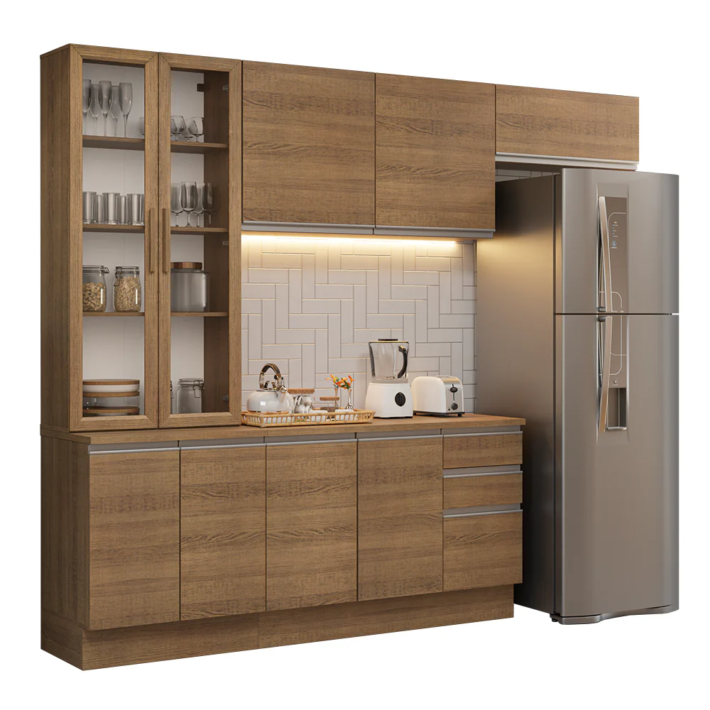 Armário de Cozinha Completa 270cm Rustic Glamy Madesa 16 - Image 2