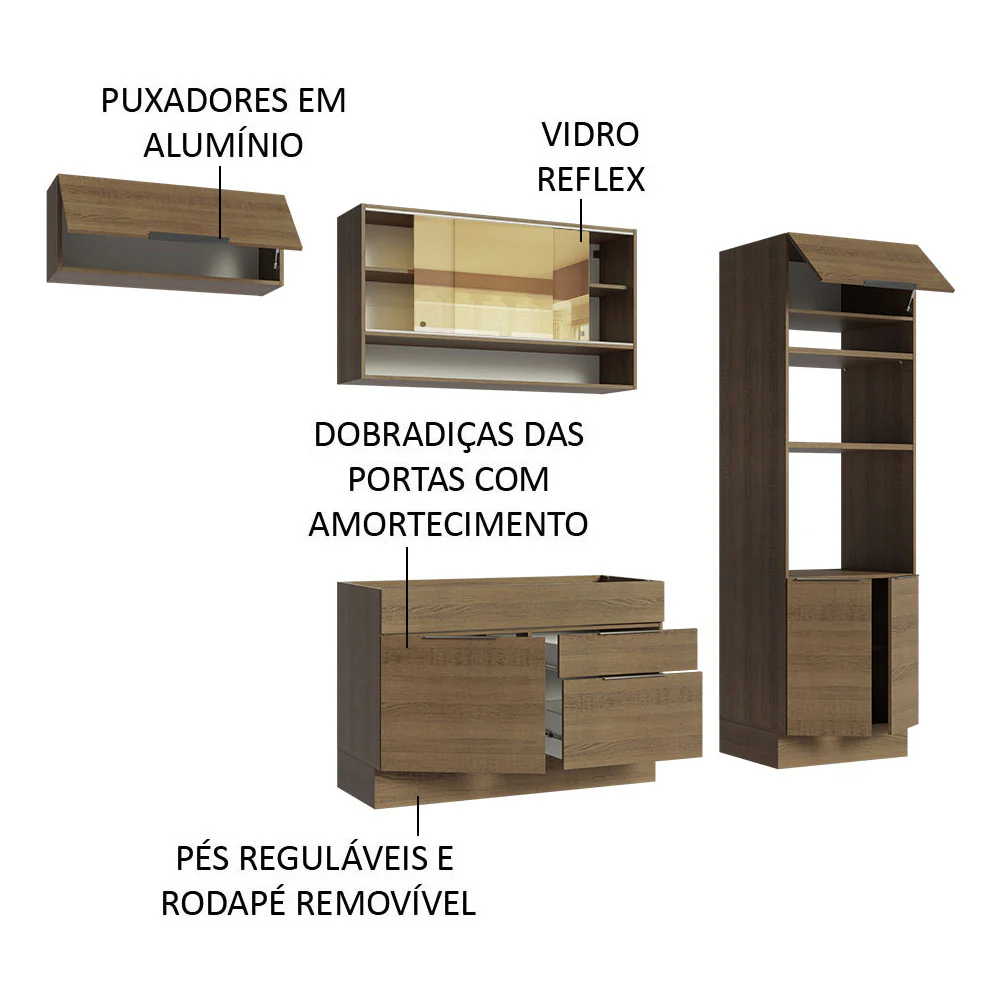 Armário de Cozinha Completa 270cm Rustic Stella Madesa 09 - Image 3
