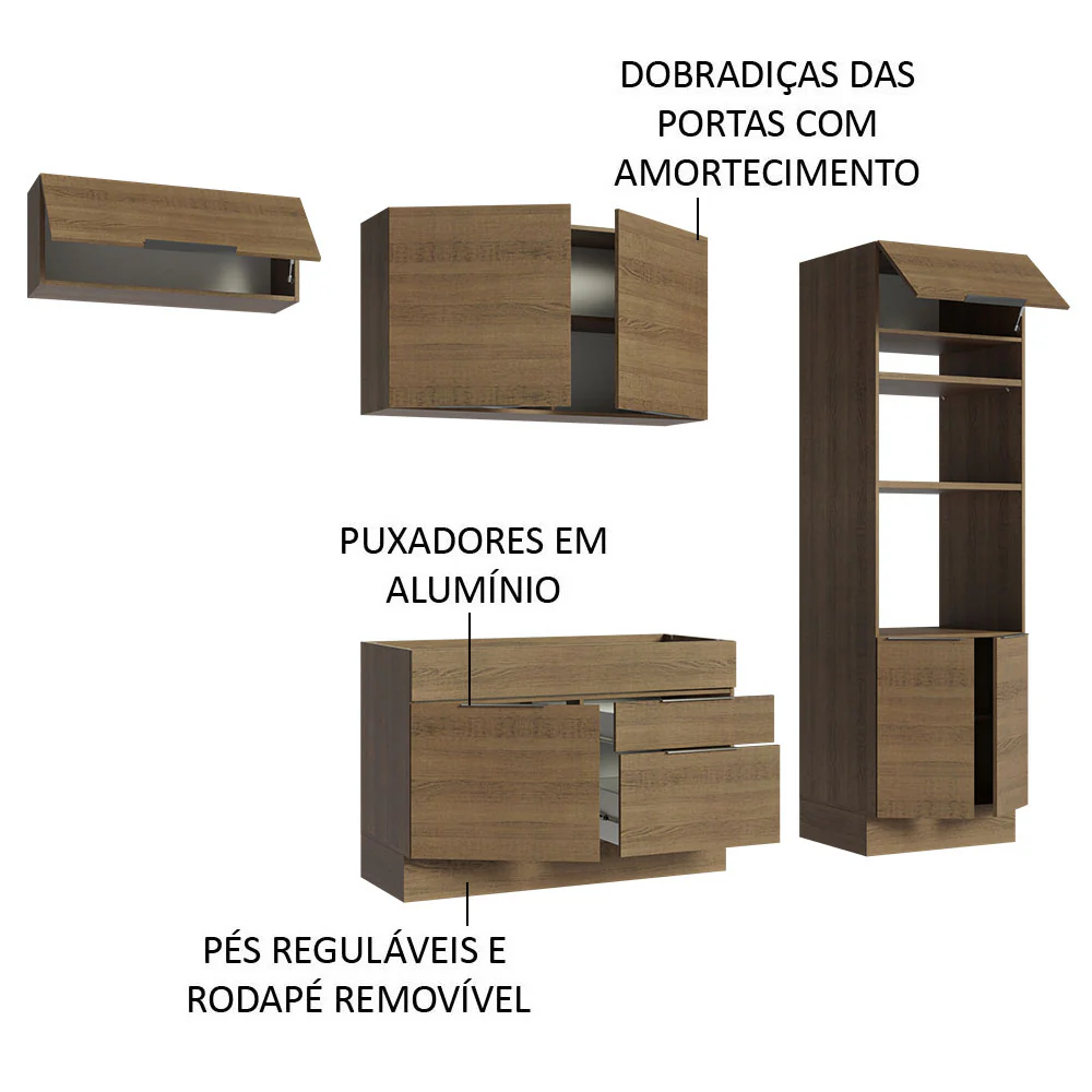 Armário de Cozinha Completa 270cm Rustic Stella Madesa 10 - Image 4