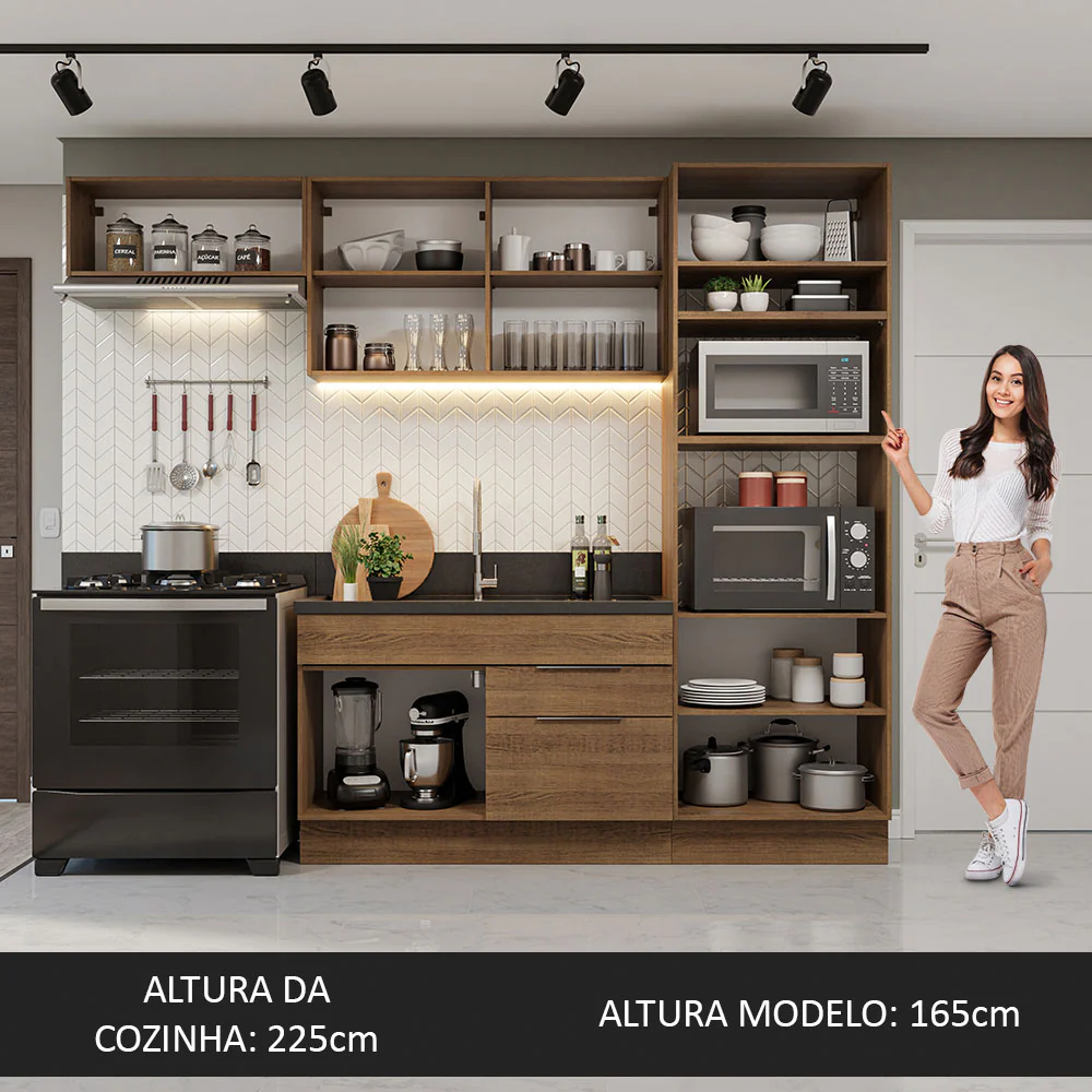 Armário de Cozinha Completa 270cm Rustic Stella Madesa 10 - Image 5