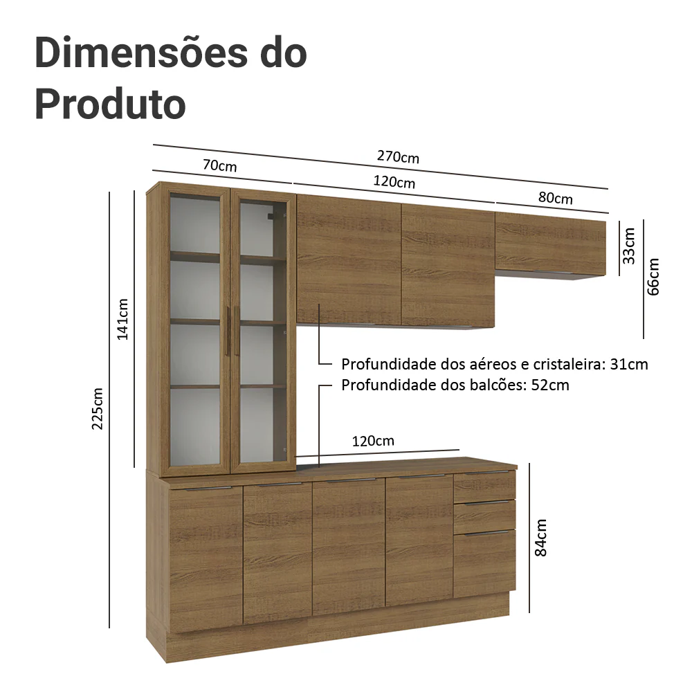 Armário de Cozinha Completa 270cm Rustic Stella Madesa 11 - Image 3