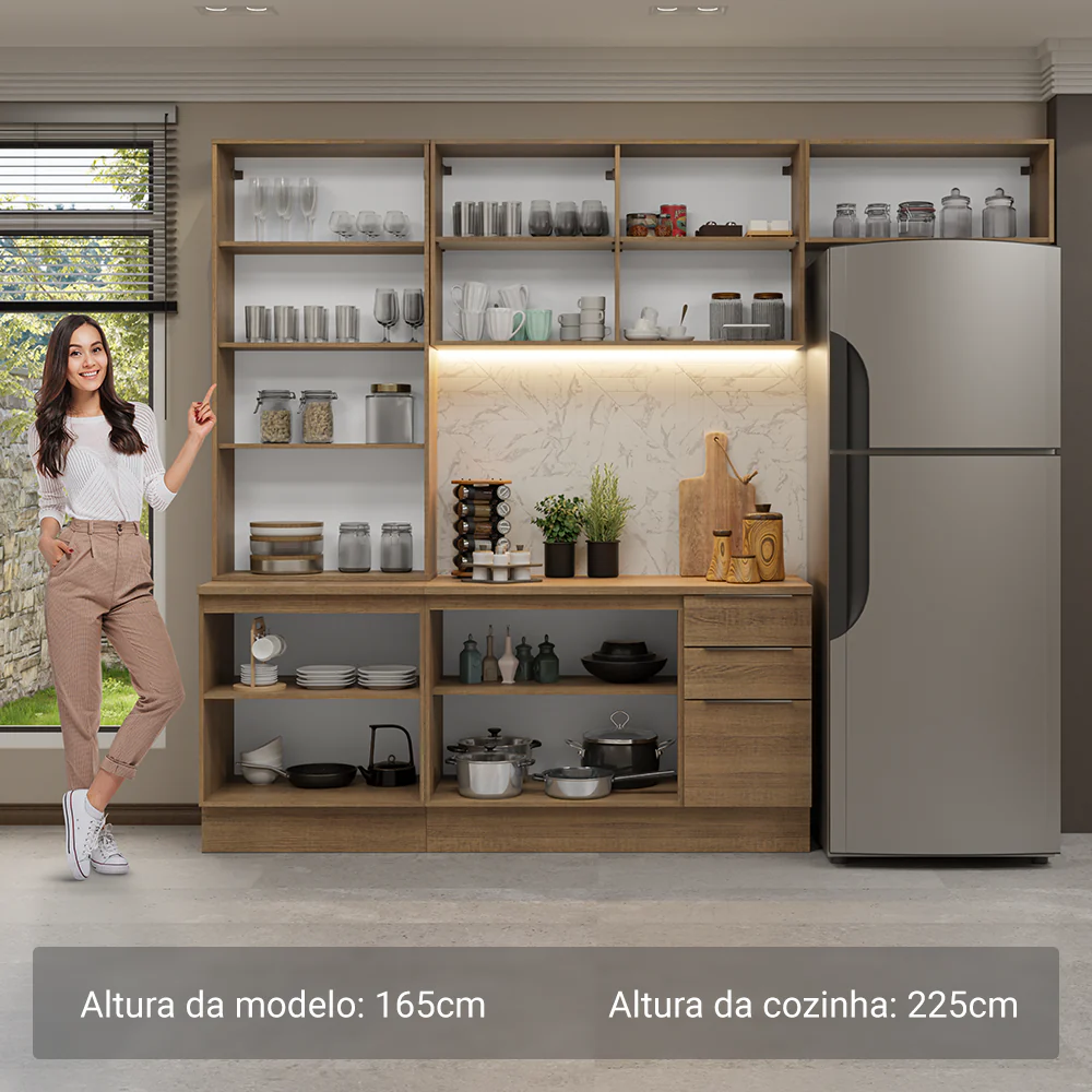 Armário de Cozinha Completa 270cm Rustic Stella Madesa 11 - Image 5
