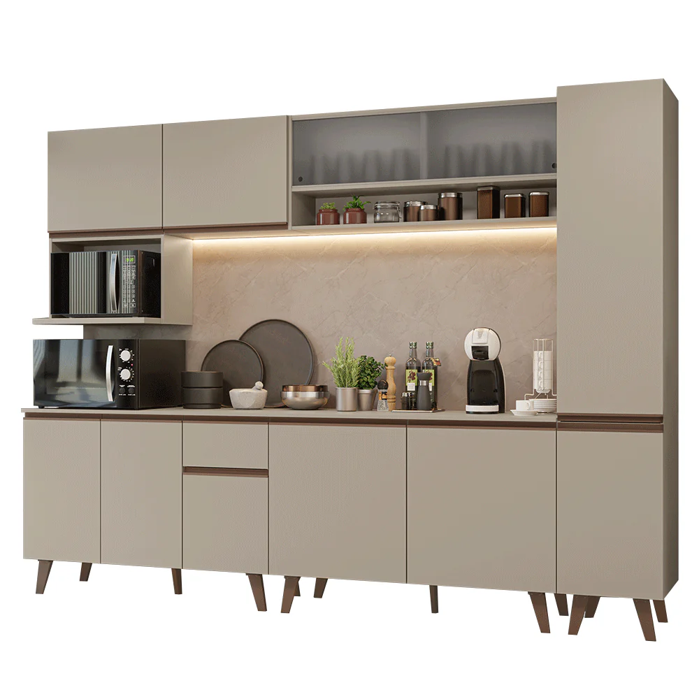 Armário de Cozinha Completa 280 cm Crema Nice Madesa 02 - Image 2
