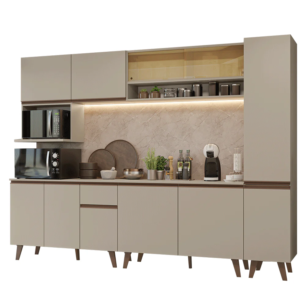 Armário de Cozinha Completa 280 cm Crema Nice Madesa 03 - Image 2
