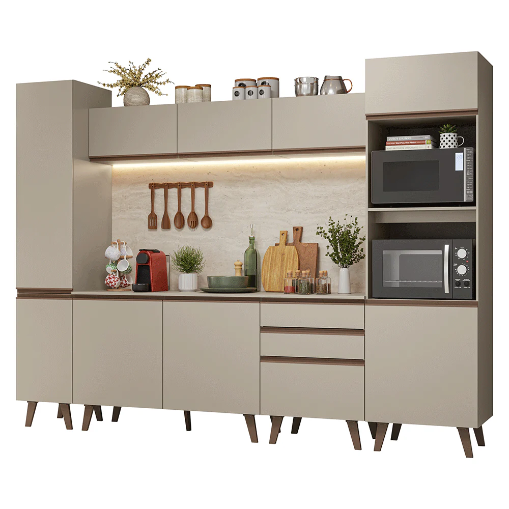 Armário de Cozinha Completa 280cm Crema Nice Madesa 01 - Image 2