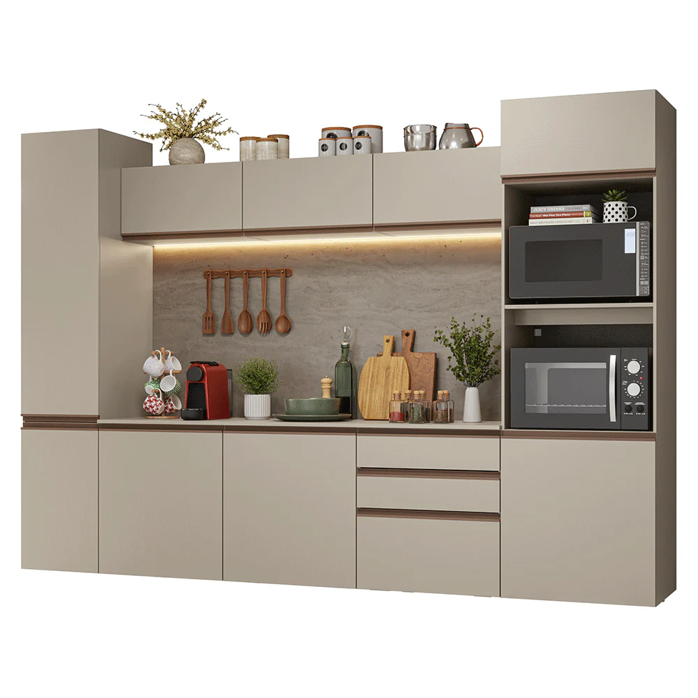 Armário de Cozinha Completa 280cm Suspensa Crema Nice Madesa 06 - Image 2