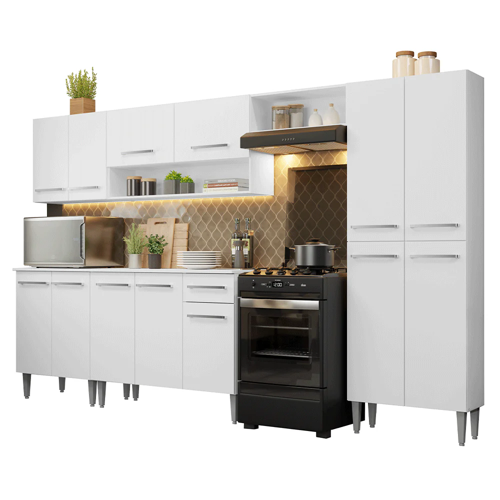 Armário de Cozinha Completa 293cm Branco Emilly Madesa 01 - Image 2