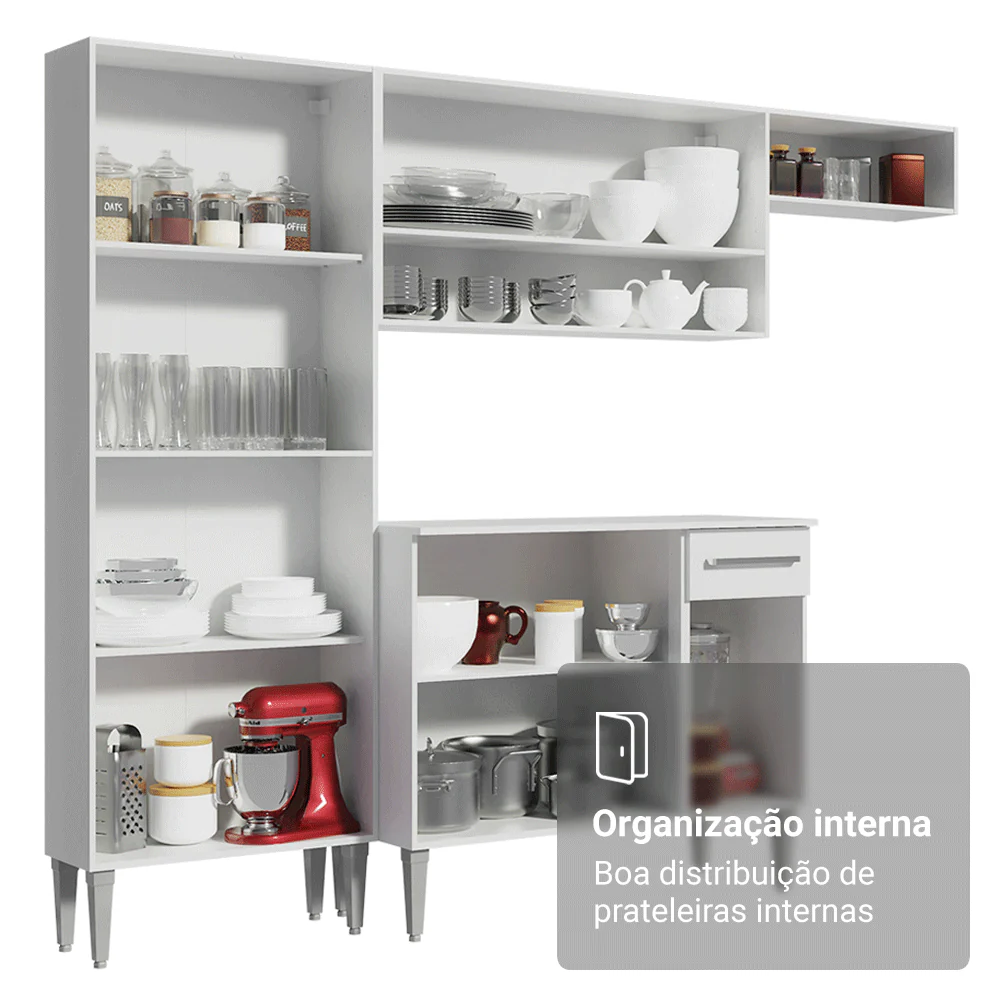Armário de Cozinha Completa 293cm Branco Emilly Madesa 01 - Image 7