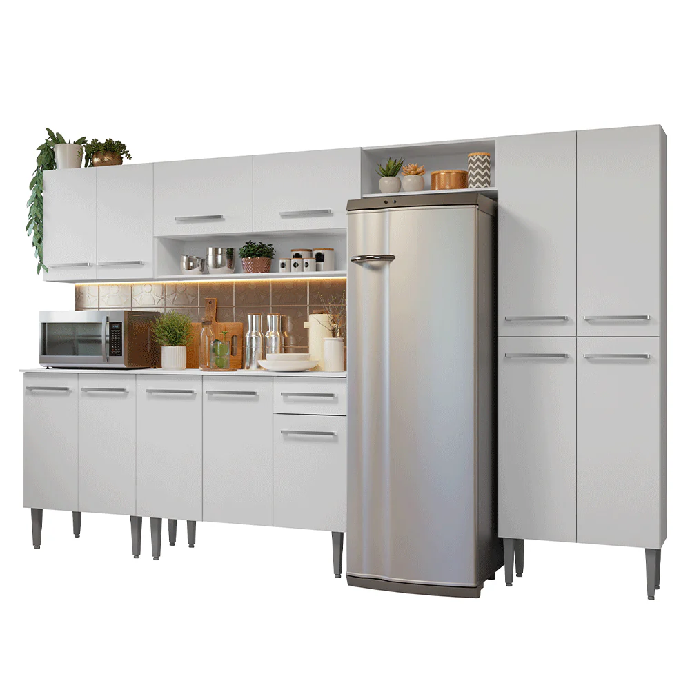 Armário de Cozinha Completa 293cm Branco Emilly Madesa 011 - Image 2